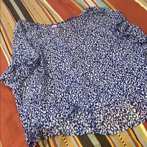 Blue leopard sheer blouse.